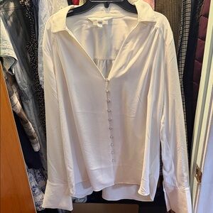 Elegant Cream Button-Up Women's Top
